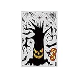 Halloween-Deko Halloween Aufkleber Halloween Dekoration Wandaufkleber Auto Wasserdicht Halloween Festlicher Aufkleber Perfekter Aufkleber voller Halloween Elemente Buchstaben Sticker (White, One Size)