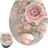 Generic Blumen Toilettensitz Sitz Deckel Aufkleber Toilettendeckel Deckungsabziehbilder Selbstklebend Abnehmbares Bad Wandaufkleber Für Toiletten Wc Toilettendekorationen