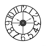 HpLive 34cm/40cm Vintage Metall Wanduhr für Außen - Wetterfeste Dekorative Uhr für Garten Terrasse Pool, Küche Wohnzimmer Bauernhaus(40cm C)