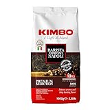 Kimbo Espresso Napoletano ganze Kaffeebohnen, dunkle Röstung, 1kg Beutel