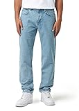Herren Carrot Fit Jeans mit Knopfleiste Jeanshose Streetwear Loose Denim Pants Karottenschnitt Lässig Männer, Farbe:Vintage Blue, Hosengröße:W32 L32