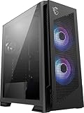 MSI MPG Velox 300R Airflow PZ – Mid-Tower Gaming-PC-Gehäuse – Seitenwand aus gehärtetem Glas – 3 x 120 mm ARGB-Lüfter – Flüssigkeitskühlung unterstützt bis zu 360 mm Kühler – Mesh-Panel für