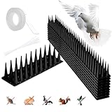 Hillylolly Taubenabwehr Vogelabwehr, 10 Stück Taubenabwehr Spikes Kunststoff, 43cm Taubenabwehr Katzen Spikes, 3 reihig, Taubenschutz Spikes für Dachbalken, Zaun, Fensterbank, Balkon, Schwarz