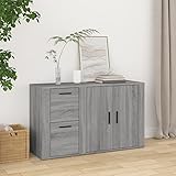 CIADAZ Sideboard, Kommode Schlafzimmer, Komodenschrank, Flur Möbel, Apothekerschrank, Wohnzimmerschrank, Flur Schrank, Beistellschrank, Grau Sonoma 100x33x59,5 cm Holzwerkstoff