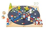 small foot Ludo 'Space' aus Holz, Brettspiel in Klappbox, mit Farb-Würfel und Weltraumfiguren, ab 4 Jahren, 11452