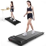 DeerRun Walking Pad bis 6 km/h - Laufband Schreibtisch mit Pitpat APP - 1864w Mini Treadmill Leise für Zuhause/Büro, Keine Installation erforderlich