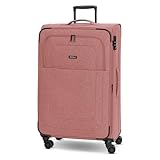 REDOLZ großer Weichschalen Koffer für Damen & Herren | Leichter Trolley 79 cm mit 4 Doppelrollen & TSA-Schloss | mit Dehnfalte erweiterbar (Essentials 12)