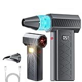 Elektrische Snow Staubgebläse mit LED, Mini Turbo Snow Blower 5000W, 160.000 U/min Wiederaufladbar Staubgebläse mit 6-Gang, Elektrisches Schneeräumgerät für Schnee (Schwarz)