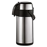axentia Airpot in Silber, Pumpkanne aus rostfreiem Edelstahl, Isolierkanne mit Doppelwand, Isolierflasche mit Pumpe und unzerbrechlichem Korpus, Pump-Kaffeekanne mit Tragebügel, Volumen: ca. 3 L ‎15 x 15 x 35 cm
