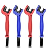 Frevoitna 4 Stück Ketten Reinigungsbürste Rot und Blau, Kettenreiniger Bürste mit Komfortabler Griff, Kettenbürste Sauberen Bürste, Detailing Pinsel zum Reinigen Motorrad Fahrrad Oder Rollerketten