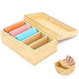 A7 Holz Karteikasten Karteikarten box mit Deckel, 22x12x9cm Vokabelbox Karteikartenbox Vokabelkasten Vokabeln Lernbox Aufbewahrung Lernkarten Box, Lernkarteibox für Büro Schulen und Heim