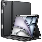 JETech Hülle für iPad Air 11 Zoll M3/M2 (2025/2024), iPad Air 5/4 (2022/2020 5./4. 10,9 Zoll) mit Stifthalter, Dünn Folio Ständer Tablet Schutzhülle, Multi-Winkel Ansehen (Schwarz)