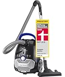 Fakir Blue Vac Power TS 721 Staubsauger mit Beutel 800W, Bodenstaubsauger mit Kabel, HEPA H14 Filter, sehr leisem Hocheffizienzmotor 69dB(A), großem 3l Staubbeutel & 12m Aktionsradius, Schwarz/Blau