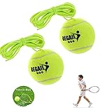 2 Stück Tennisball an Schnur, Elastic Tennis Ball, Tennis Trainer Ball, Tennisbälle mit Schnur, Tennis Training Ball mit Schnur, Tennis mit Seil, Tennis Trainer Rebound Ball Ideal für Tennisübungen