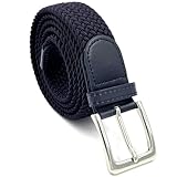LisaModa Herren Stretch Flechtgürtel LM1000 Stretchgürtel Stoffgürtel Viele Farben (Blau, 100-125)
