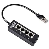 Pomoflexi 1 Stück RJ45 LAN-Anschlusskabel 1 Stecker auf 4 LAN-Ports für Netzwerkerweiterungszubehör