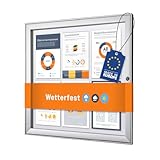 Schaukasten außen 6x DIN A4 | wetterfest | abschließbarer Infokasten mit SAN-Scheibe | beschreibbare magnetische Rückwand | ideal für Außenbereich & Outdoor Wand-Montage