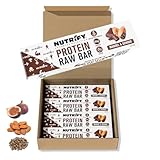 NUTRIFY Protein Raw Bar Schoko Mandel – 12 x 45g, Vegan, Protein mit Mandeln & Feigen, Glutenfrei, Ohne Zusatz von Zucker, Natürliche Zutaten, Ideal für Sport & Fitness, Gesunder Snack im Vorteilspack