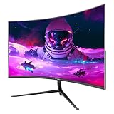 CRUA Curved Gaming-Monitor32 Zoll 75Hz, FHD 1080P PC-Monitor, 1 ms GTG mit FreeSync, geringe Bewegungsunschärfe, Augenschutz, VESA, DisplayPort, HDMI, schwarz