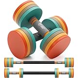 Northdeer Hanteln Verstellbar 10kg 2er Set - Kurzhanteln Gewichte Ultrakompakt 2,5kg 3kg 5kg 5,5kg 7,5kg 8kg 10kg mit Verbindungsstange & Schaumstoff-Griff für Fitness Training Gym Zuhause (Bunt)