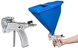 Colorus Trichterpistole 6 Liter | Putzpistole mit 9-Loch Düsenscheibe, Bohrungen von 4-13 mm | Spritzpistole mit Mengenregulierung | Trichterspritzpistole mit Anschlussstück und Luftbahn