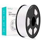 SUNLU PLA+ Filament 1.75mm, Neatly Wound 3D Drucker Filament PLA Plus, Stark PLA+ Filament 1.75 1kg, Gute Haftung für 3D Druck, Maßgenauigkeit +/- 0.02 mm, 1KG (2.2lbs), Weiß