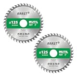 RRRST 2Stück Sägeblatt Kreissägeblatt 125 x 22.23 mm, 40 Zähne - Multi Material Feinschnitt - für Aluminium, Kupfer, NE-Metalle, Holz, Sperrholz, Fußleisten, Laminat uvm