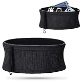 Multifunktionale Atmungsaktive Verdeckte Gestrickt Hüfttasche, Unisex Lauf Taillengürtel Laufgürtel für Handy, Bauchtasche Joggen Gürteltasche mit Schlüsselclip für Telefone, Schlüssel, Karten (L)