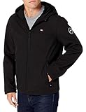 Tommy Hilfiger Herren Soft Shell Water Resistant Hooded Jacket Übergangsjacke, Schwarz, 2X