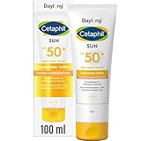 CETAPHIL SUN Liposomale Sonnenlotion SPF 50+, 100ml, Dermatologischer Sonnenschutz für trockene, empfindliche Haut, Sofortiger & hochwirksamer UVA- & UVB-Schutz, Extra wasserresistent, Ohne Duftstoffe