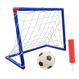 TOYZFRIENDY Fußballtor Fußballnetz mit Fußball Pumpe Verbindungsrohren Rohren Rohren Outdoor Trainingsspielzeug für Tragbar Blau Zufällige Farbe