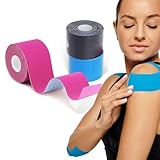 Grunda Kinesiotapes - 3 Kinesiologie Tape Rollen (5cm x 5m) Kinesiotape - Profi Physio Tape und Sporttape - wasserfeste & Hautfreundliche Sport Tapes für Muskelunterstützung, Knieschmerzen