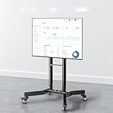GHHVFEC TV-Halterung – Tragbarer TV-Standfuß, mobiler Monitorständer mit Rollen, höhenverstellbare TV-Unterstützung für Fernseher mit 32-65-Zoll-Bildschirmen, TV-Wagen mit Feststellrädern,