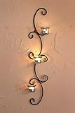 DanDiBo Wandteelichthalter Metall Wand Schwarz Emma 68 cm Teelichthalter Kerzenhalter Wandkerzenhalter Wandleuchter Kerzenleuchter