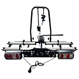 GEPCO Fahrradträger für 2 Fahrräder E-Bikes bis 60?kg für Anhängerkupplung klappbar faltbar abschließbar mit Rücklicht E4 TÜV vormontiert Aluminium Kupplungsträger für E-Bike Transport