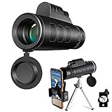 Monokular-Teleskop, 40 x 60 Hochleistungs-BAK4-Prisma und -HD-Monokular, IPX5, wasserdicht, bei schwachem Licht, mit Smartphone-Halterung und Stativ für die Vogelbeobachtung von Erwachsenen im F