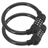 CLISPEED 2 Stück Professionelles Motorrad Zahlenschloss Robustes Verschleißfestes Stelliges Kabelschloss Multifunktional für Fahrrad Bike Mountainbike Praktisches Diebstahlschutz Zubehör