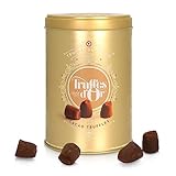 Mathez Truffes Fantaisie - Schokoladentrüffel bestäubt mit Kakaopulver in goldener runder Dose - 500g