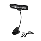 Cryfokt Ansteckbare Notenständer-Klemmleuchte mit Verstellbarem Arm, Verteilt das Licht Gleichmäßig auf Laken, Tragbare Schreibtisch-Leselampe für Klaviere, Tische und Schreibtische (#1)