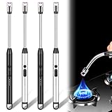 4Pcs Lichtbogen Feuerzeug Elektrisch, GOMETY Aufladbar USB Elektronisches Feuerzeug Stabfeuerzeug LangesFeuerzeug für Kerzen Anzünden, Grill, Camping, Kamin