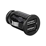 Goobay 58912 Dual USB Port Auto Ladegerät USB Zigarettenanzünder Adapter 12V / 24V Kfz Mini USB Adapter Auto Ladestecker USB A Car Charger 15,5W