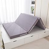 Tragbare Dreifach-Matratze, mittlere Festigkeit, 120 x 200 cm, 5,5 cm dick, ideal für Reisen, Camping, Gästebett, platzsparende Lösung