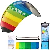 HQ 117712 - Symphony Beach III 1.3 Sport Rainbow, Zweileiner Lenkmatte, ab 8 Jahren, 55x130cm, inkl. 45kp Polyesterschnüre 2x25m auf 2-Line 45cm-Controlbar, 2-6 Beaufort