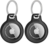 Belkin AirTag Hülle mit Schlüsselanhänger (Secure Holder Schutzhülle für Air Tag, Accessoire mit Kratzschutz) – Schwarz (Packung mit 2)