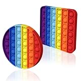 HOUT® 2 Packs Poppit Pop Fidget It Toy Set - Bubble Popet Antistress Spielzeug | Figetttoys Autismus braucht druckentlastendes Spielzeug Regenbogen