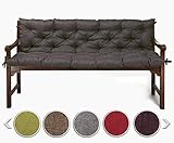 sunnypillow Bankauflage Stuhlkissen Bankkissen 160 x 50 x 50 cm Sitzkissen und Rückenkissen für Hollywoodschaukel Polsterauflage Auflage für Gartenbank viele Farben und Größen zur Auswahl Anthrazit