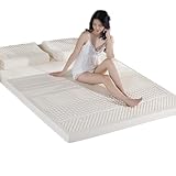 Naturlatex-Matratze, umweltfreundliches Bett mit weichem Bezug, bequeme 2,5 cm Dicke, 180 x 200 cm, für Einzel- und Doppelbetten