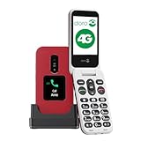 DORO Telefon – Doro Leva E30 – 4G Klapphandy für Senioren – 2,8 Zoll Display, externes Display, kontrastreiche Tasten, klarer Klang, Kamera – Doro Secure-Taste – Inklusive Ladestation – Rot/Weiß