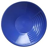 imFreienawn Goldpfanne, 15 Zoll runde Blaue Goldschwenkanlagen mit unterschiedlichem Riffle, Leichtes tragbares Kunststoffhandbuch -Ausrüstungspotenzierung