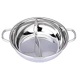 HCHGJKN Suppentöpfe 28cm Soup Pot Stainless Steel Division Hot Pot Dual Sided Yuanyang Pan Home Restaurants Kitchen Cookware